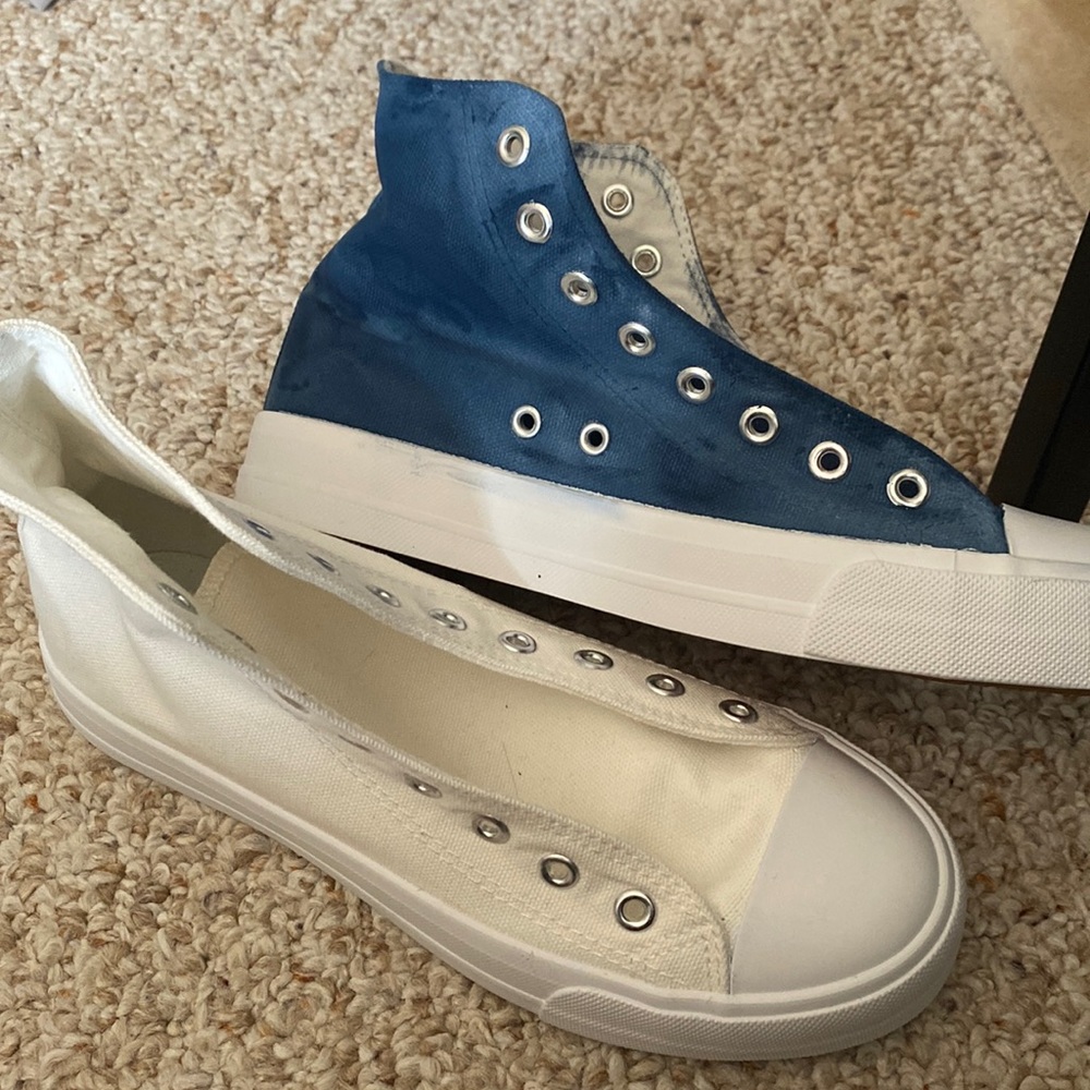 Canvas Shoes, Never worn, Blue and White